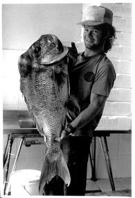 Photograph - David Beazley with a large fish, 1998
