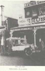 Photograph - Ford Model A Tourer outside Faram Brothers Hardware1932, 4 Jul 1932