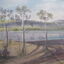 1572.01 - Canvas "Back Drop" from Port Melbourne Town Hall, country scene (detail)