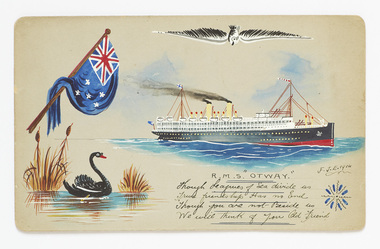 1643.07 - RMS Otway, Bon Voyage Card,1914