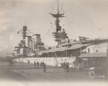 Photograph - HMS Renown, inner east, Station Pier, Port Melbourne, C W Ward, 1927