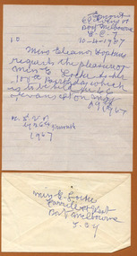 1748.02 - Handwritten invitation to Elenor Hopkins' 100th birthday celebrations