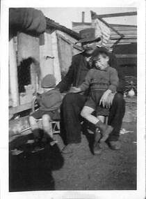 Photograph - Mr Butcher and children, Butcher family farm, Fisherman's Bend, 1920s