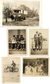 A selection of five photographs showing various people.