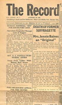 Newspaper cutting.