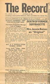 Newspaper cutting.