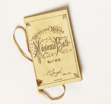 2213 - Programme, Sandridge Marine Lodge Masonic Ball, Nov 1878