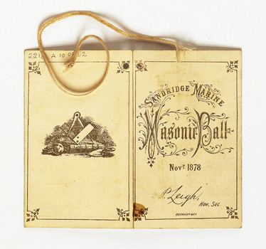 2213 - Programme, Sandridge Marine Lodge Masonic Ball, Nov 1878