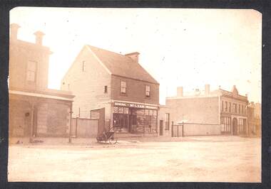 Photograph - McLean's store and President Lincoln Hotel, Bay Street, Port Melbourne, 1912