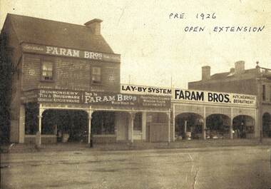 Photograph - Faram Bros showing open extension, Bay Street, Port Melbourne, 1925