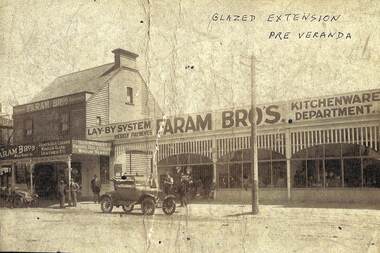 Photograph - Faram Bros showing glazed extension, Bay Street, Port Melbourne, 1928