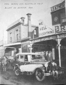 Photograph - Ford car ready for round Australia trip, Faram Bros, Bay Street, Port Melbourne, 1932