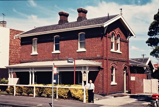 2316 - Port Melbourne Police Station with Snr Sgt Coghlan standing in front in 1971
