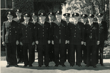 2317 - Snr Constable Coghlan (5th from left) and 11 fellow Port Melbourne Police officers in 1957
