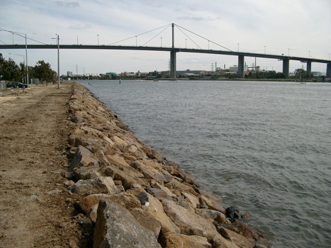 2360 - West Gate Bridge over Yarra River looking west