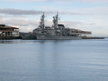 2396 - Two Japanese Naval vessels at Station Pier 29/06/2003