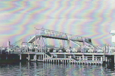 Photograph - Pedestrian overpass, Station Pier, Port Melbourne, 1950s