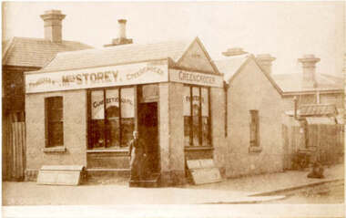 2469 - Mrs Storey greengrocer, confectioner, fruiterer shop at 42 Ingles St