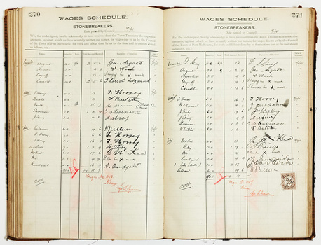 2519 - Stonebreakers Wages, Port Melbourne Council, 1911-19