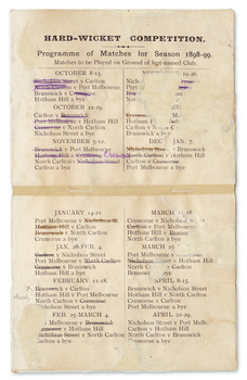 2660 - Wesleyan Cricket Association fixture, 1898-99