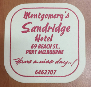 2770 - Coaster, Montgomery's Sandridge Hotel, Port Melbourne