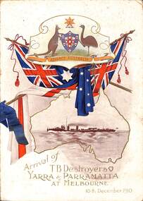 Book - Arrival of destroyers Yarra and Parramatta at Melbourne, 12 Dec 1910