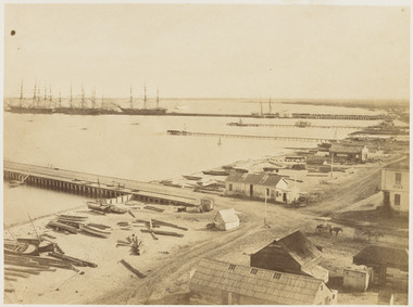Photograph - Railway and Town Piers and Sandridge foreshore, Arthur Willimore, 1862