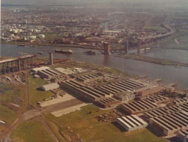 Photograph - Aerial view of West Gate Bridge under construction, 1960 - 1979
