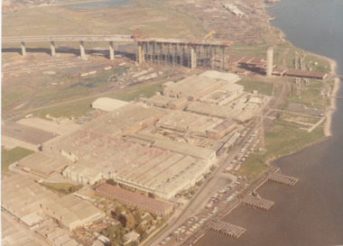 Photograph - Aerial view of West Gate Bridge under construction, 1960 - 1979