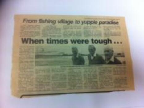 3753 - Newspaper articles incl 'From Fishinf Village to Yuppie Paradise'