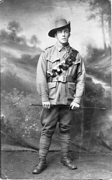 A man posing in military uniform.
