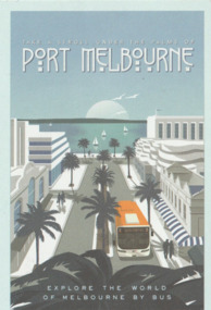 Postcard - Public Transport Victoria, stylised view of Bay Street, Port Melbourne, Public Transport Victoria, 2017