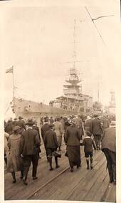 Photograph - HMS Delhi, visit of HMS Hood and HMS Renown, Princes Pier, Port Melbourne, 1924