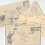 2579 - Four hand-decorated 'on active service' envelopes from letters sent by sailor Ernie Wilson to his mother in Graham Street during WWII