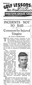 Newspaper article with a photo graph of a mans head