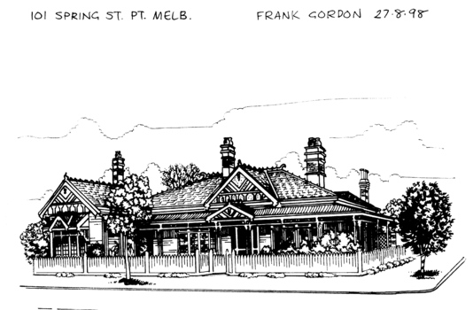4064.03 Sketch of Clareville, 101 Spring Street, Port Melbourne, 1998. From Frank Gordon Real Estate.
