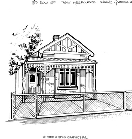 Drawing - Property sketch - 183 Dow St, Struck & Spink Graphics P/L, 1990s