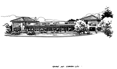 Drawing - Property sketch - Garden City Shops, Centre Avenue, 1990s