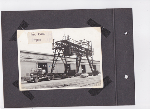 Moore transporter crane en-route to Vic Rail 1964