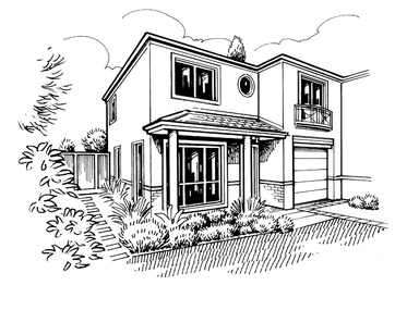 Drawing - Property sketch - 10 Canberra Mews, 1990s