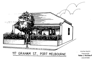 Drawing - Property sketch - 117 Graham St, Peter J McGee, 1990s