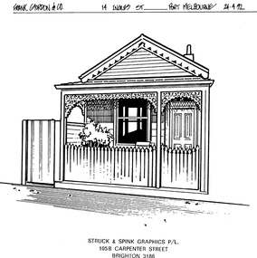 Drawing - Property sketch - 14 Ingles St, Struck & Spink Graphics P/L, 24 Apr 1992