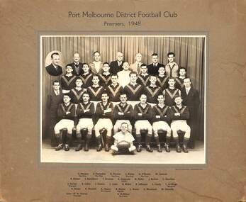 Photograph, Port Melbourne District Football Club Premiers 1948