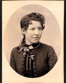 Photograph - Letitia Morris Sinclair 1864-1947.  From the booklet "Four immigrant families and some of their descendants" by Margaret Bride, Margaret Bride, Booklet completed 2019.  Image from 1865