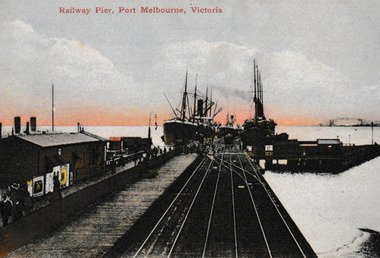 Postcard, W.T.P, Railway Pier, Melbourne, Victoria, c. 1900