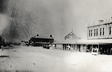 Photograph - Bay Street with Fountain Inn & Quinn's Council Club Hotel, c. 1878