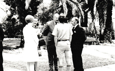 Photograph - Cr Tom Buckingham outside Holy Trinity Church Anzac Day Service 1972, Reverend Donald LANGFORD, 25 Apr 1972