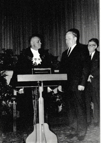 Photograph - Mayor Cr Cyril Letts with 'Skip' Short, Reverend Donald LANGFORD, c.1966