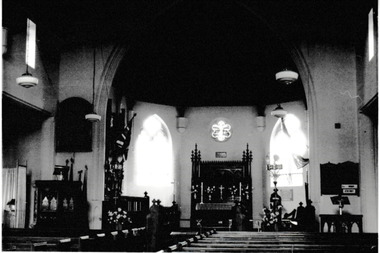 Photograph - Holy Trinity Church interior 1967, Reverend Donald LANGFORD, c.1967