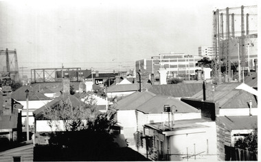 Photograph - Elevated view to Gasometers & Albert Park High School, Reverend Donald LANGFORD, June 1973